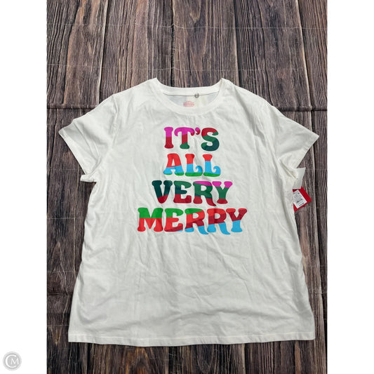 Top Short Sleeve By Target In White, Size: 1x