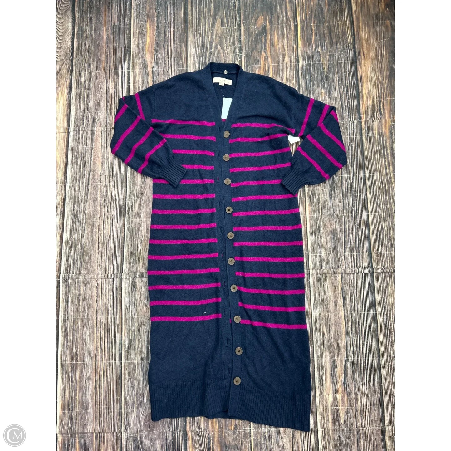 Cardigan By Loft In Navy, Size: Mp