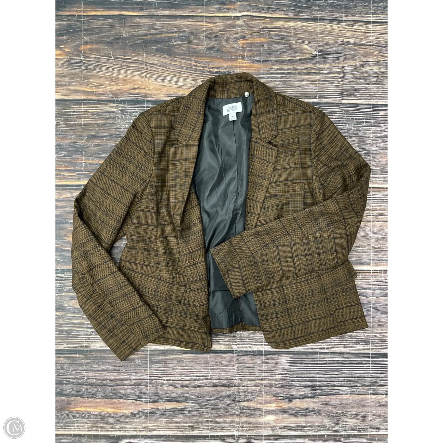 Blazer By Croft And Barrow In Plaid Pattern, Size: M