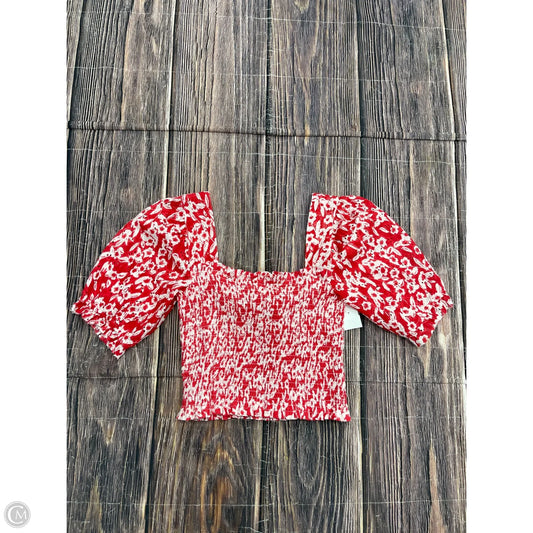 Top Short Sleeve By Anthropologie In Red, Size: Xs