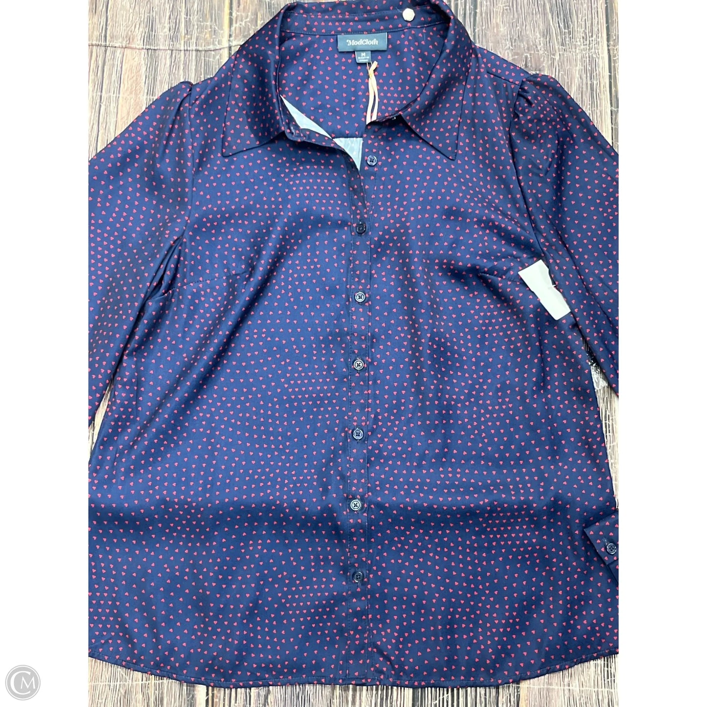 Top Long Sleeve By Modcloth In Blue, Size: M