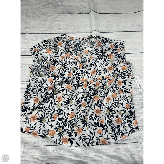 Top Short Sleeve By Liz Claiborne In White, Size: 2x