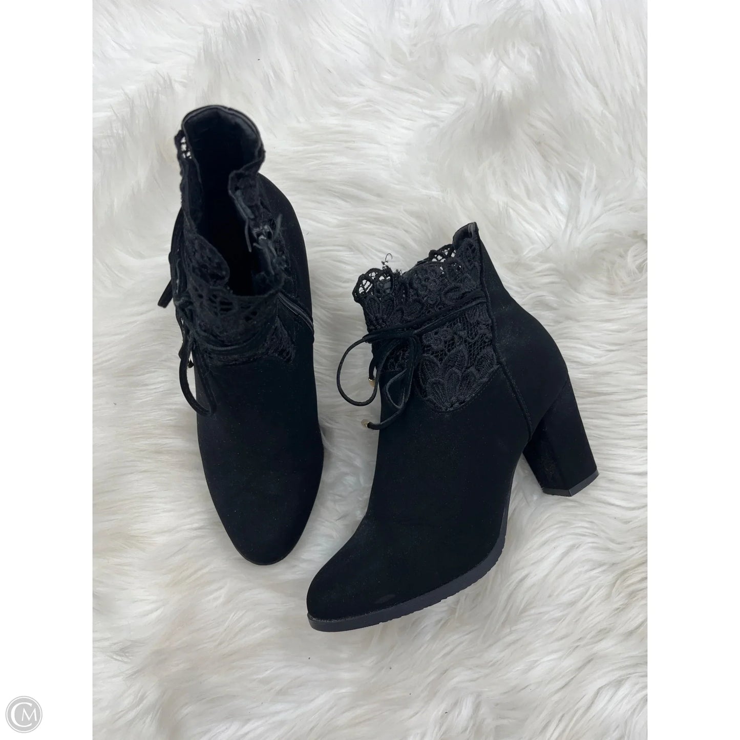 Boots Ankle Heels By Venus In Black, Size: 10