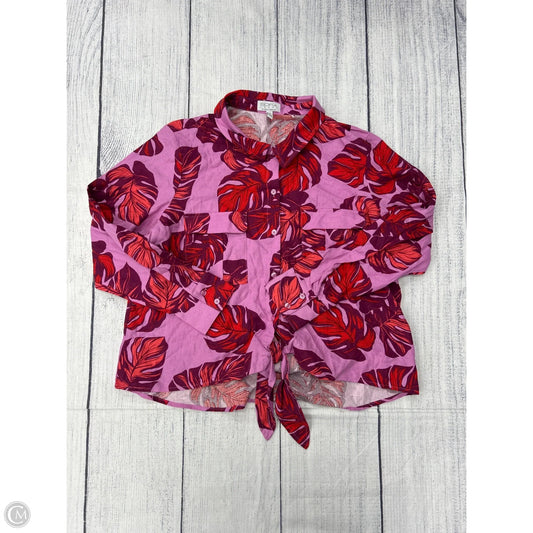 Top Long Sleeve By Sofia By Sofia Vergara In Pink, Size: 1x
