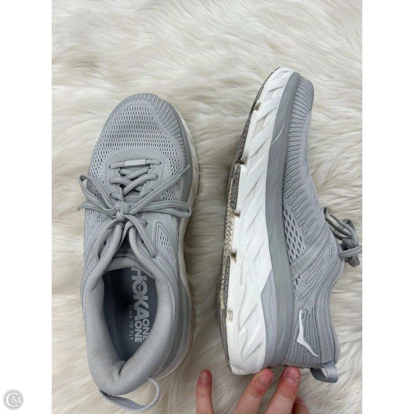 Shoes Athletic By Hoka In Grey, Size: 8