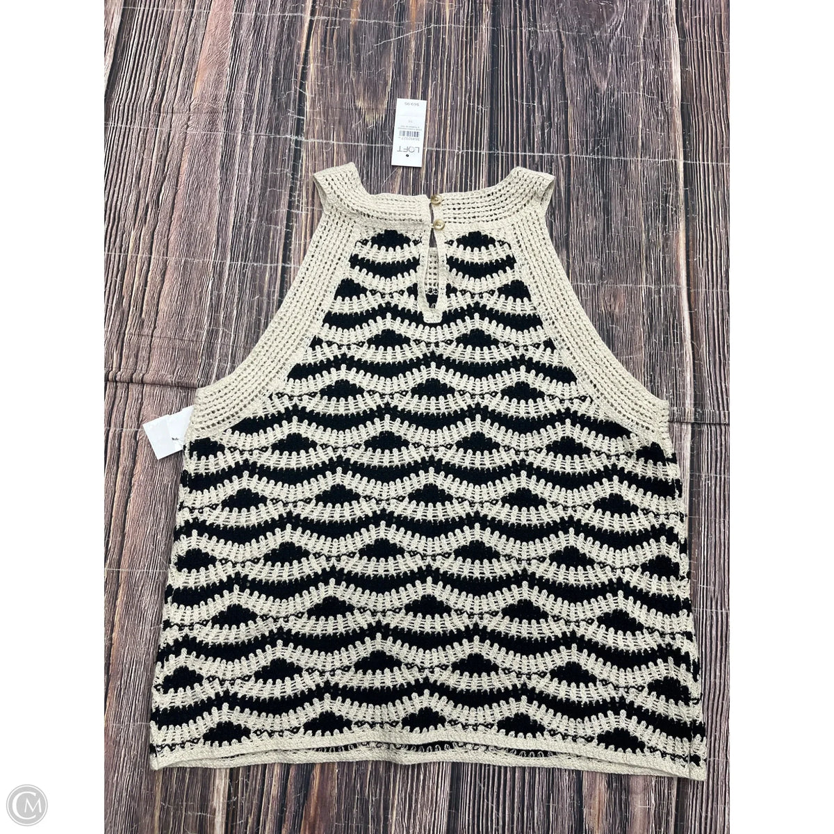 Tank Top By Loft In Black & Tan, Size: M