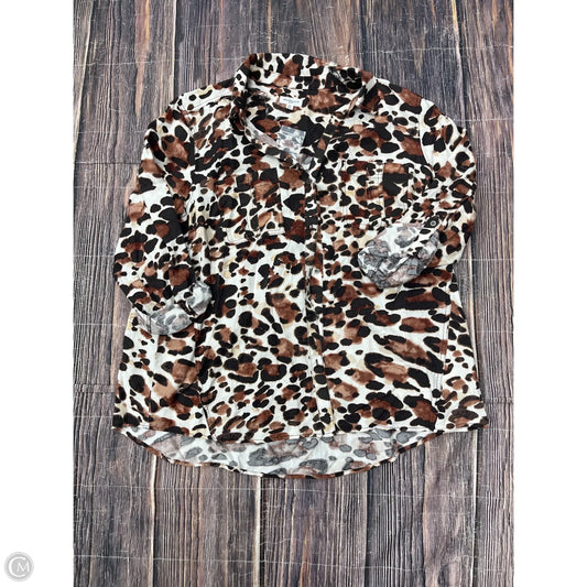 Top Long Sleeve By West Bound In Brown, Size: 2x
