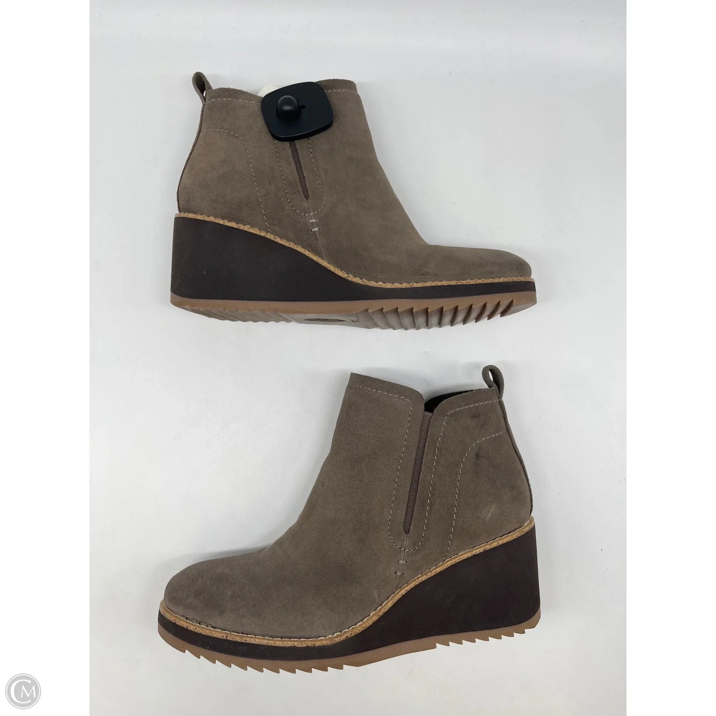 Boots Ankle Heels By Sofft In Brown, Size: 9