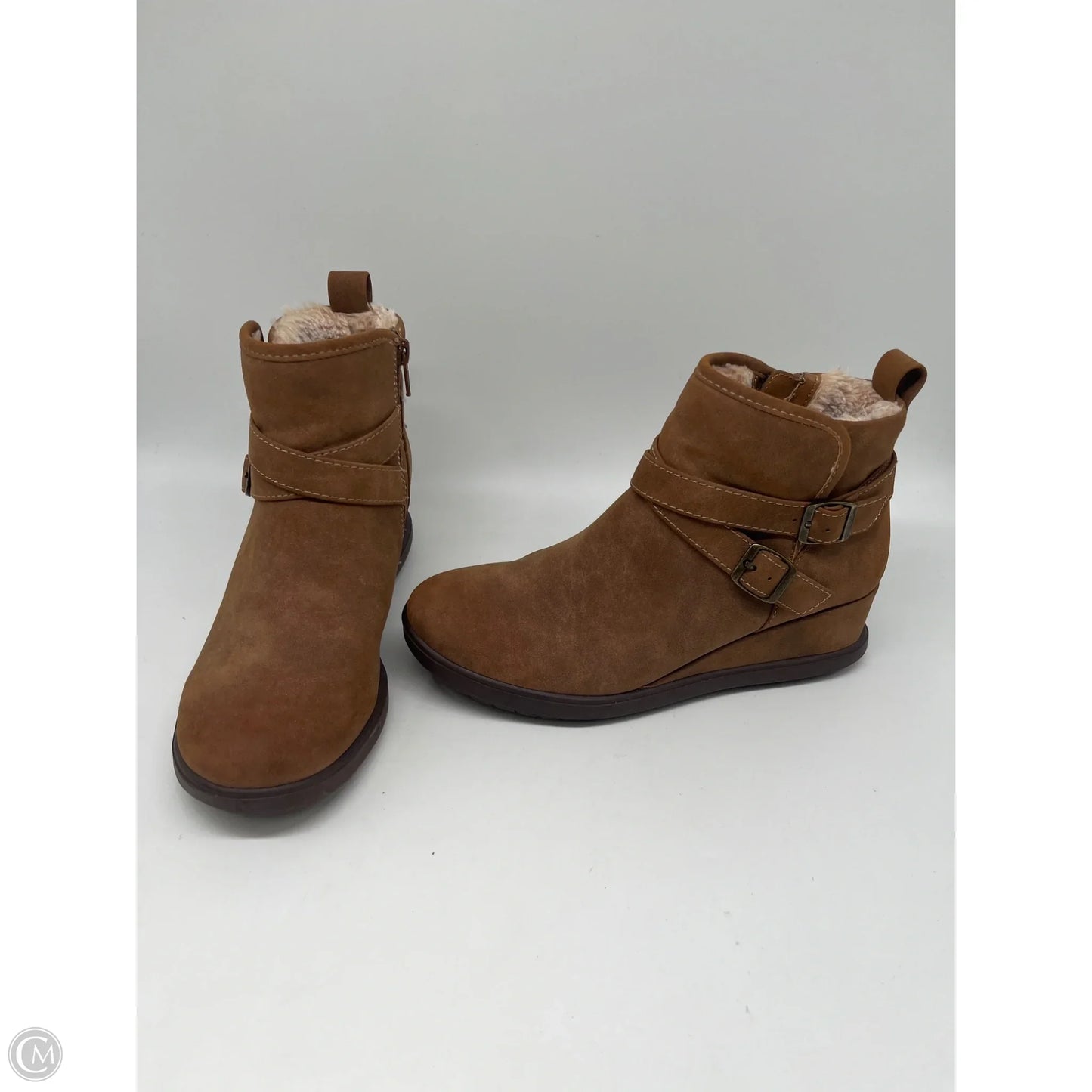 Boots Ankle Flats By Sofft In Brown, Size: 7.5