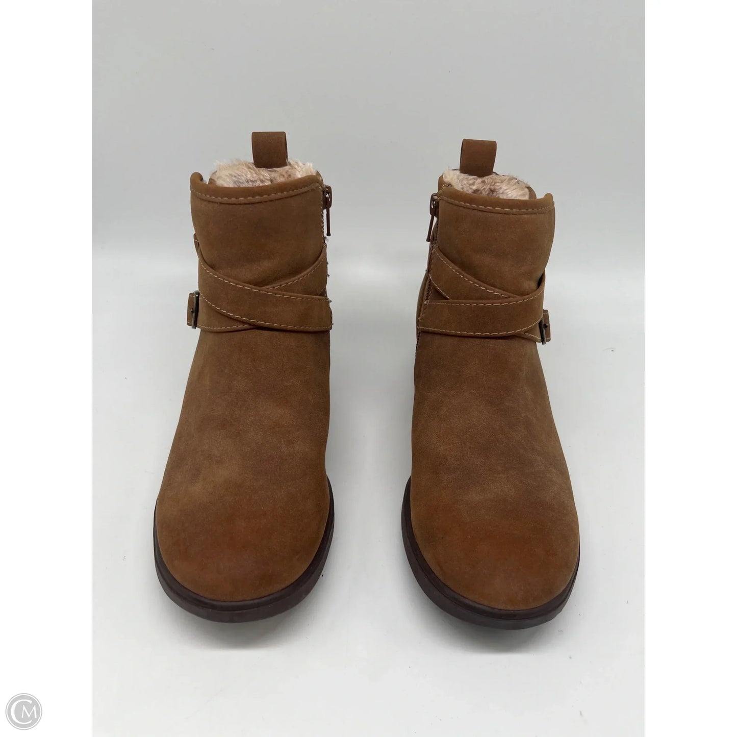 Boots Ankle Flats By Sofft In Brown, Size: 7.5