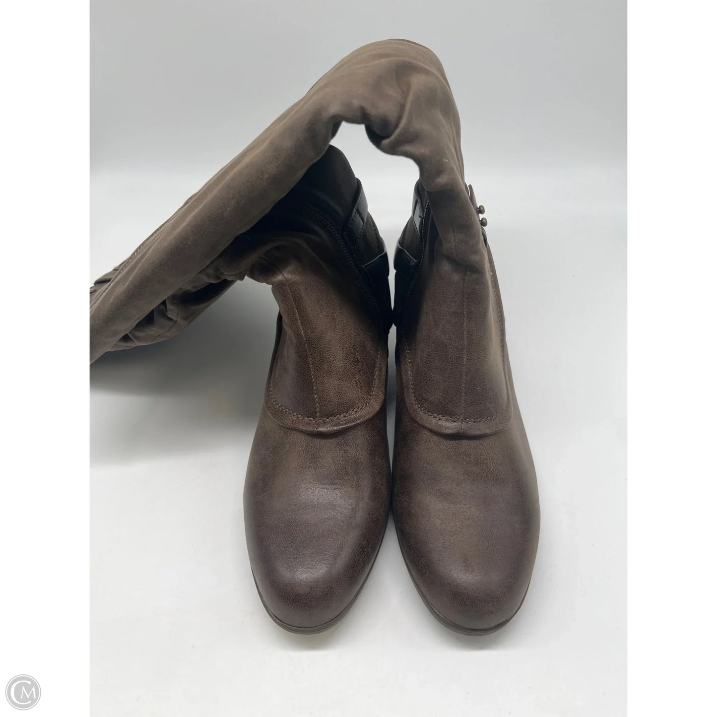 Boots Mid-calf Heels By Bare Traps In Brown, Size: 10