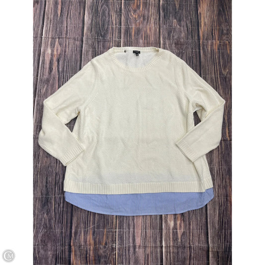 Sweater By Talbots In White, Size: 3x