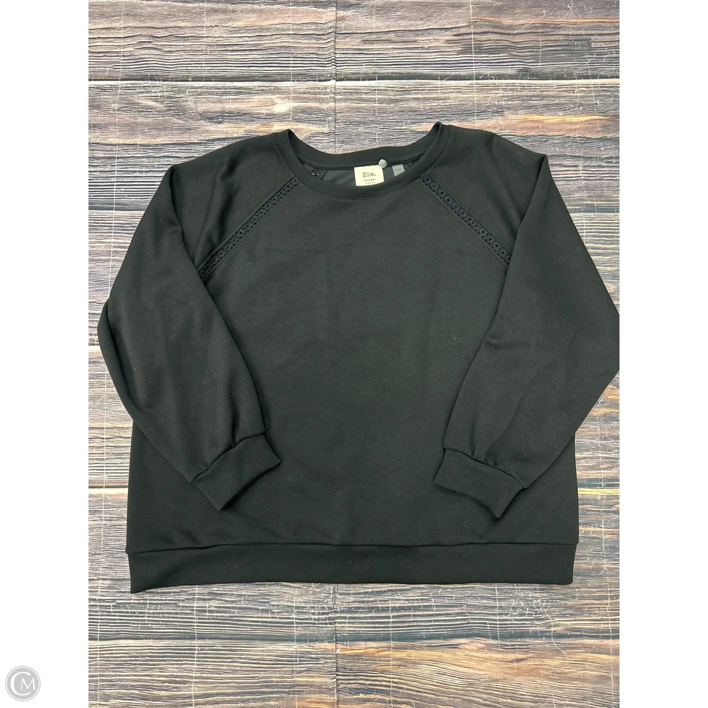 Top Long Sleeve By Tahari In Black, Size: 1x