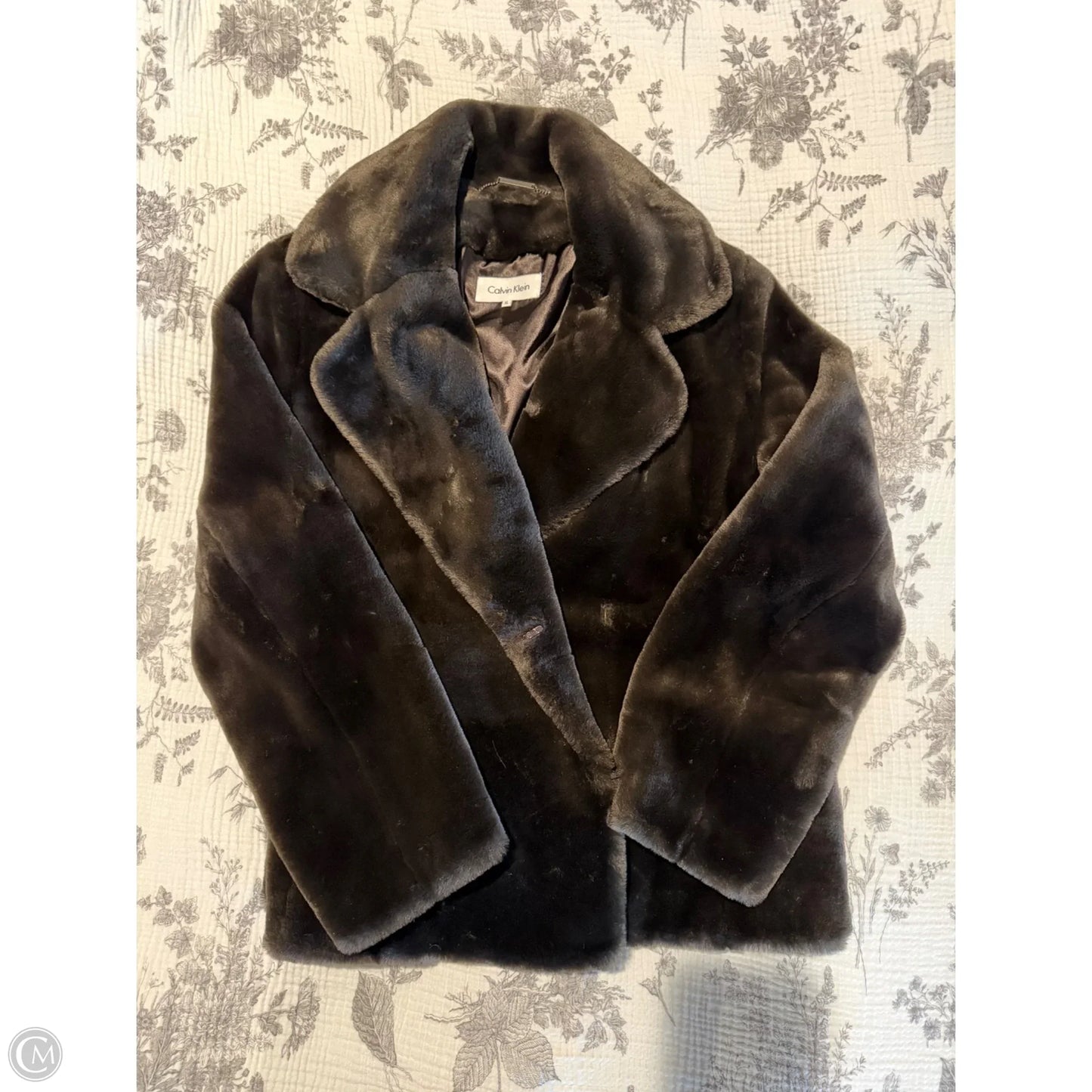 Coat Faux Fur & Sherpa By Calvin Klein In Brown, Size: Xl