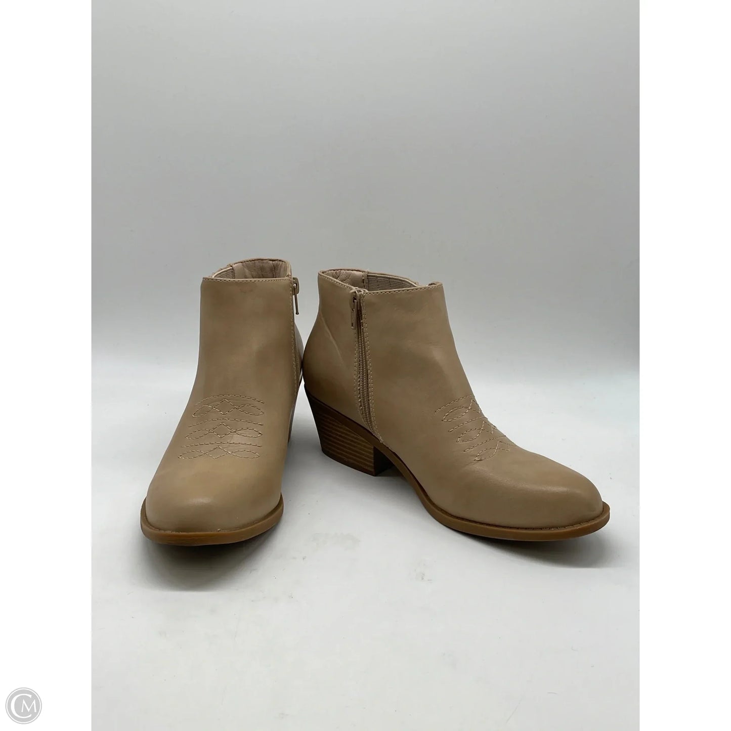 Boots Ankle Heels By Frye And Co In Tan, Size: 9