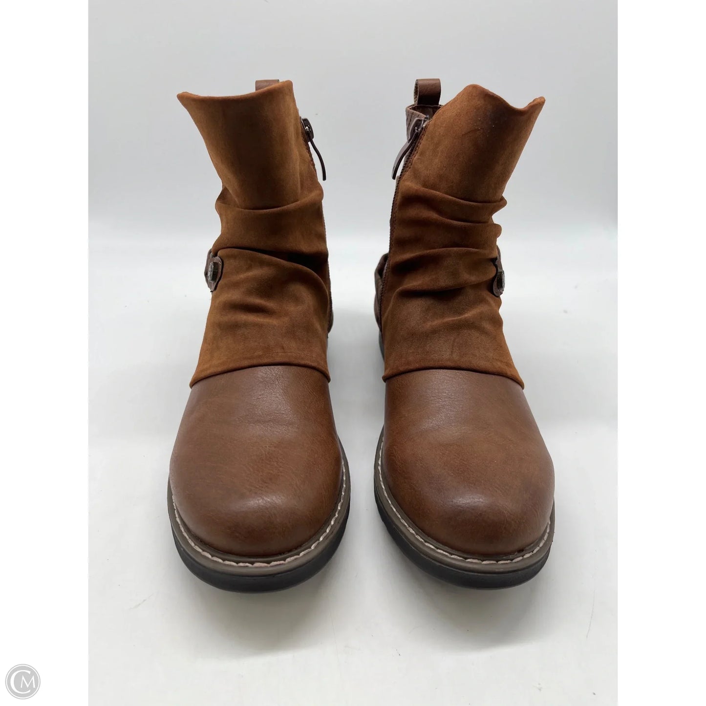 Boots Ankle Heels By Clothes Mentor In Brown, Size: 8