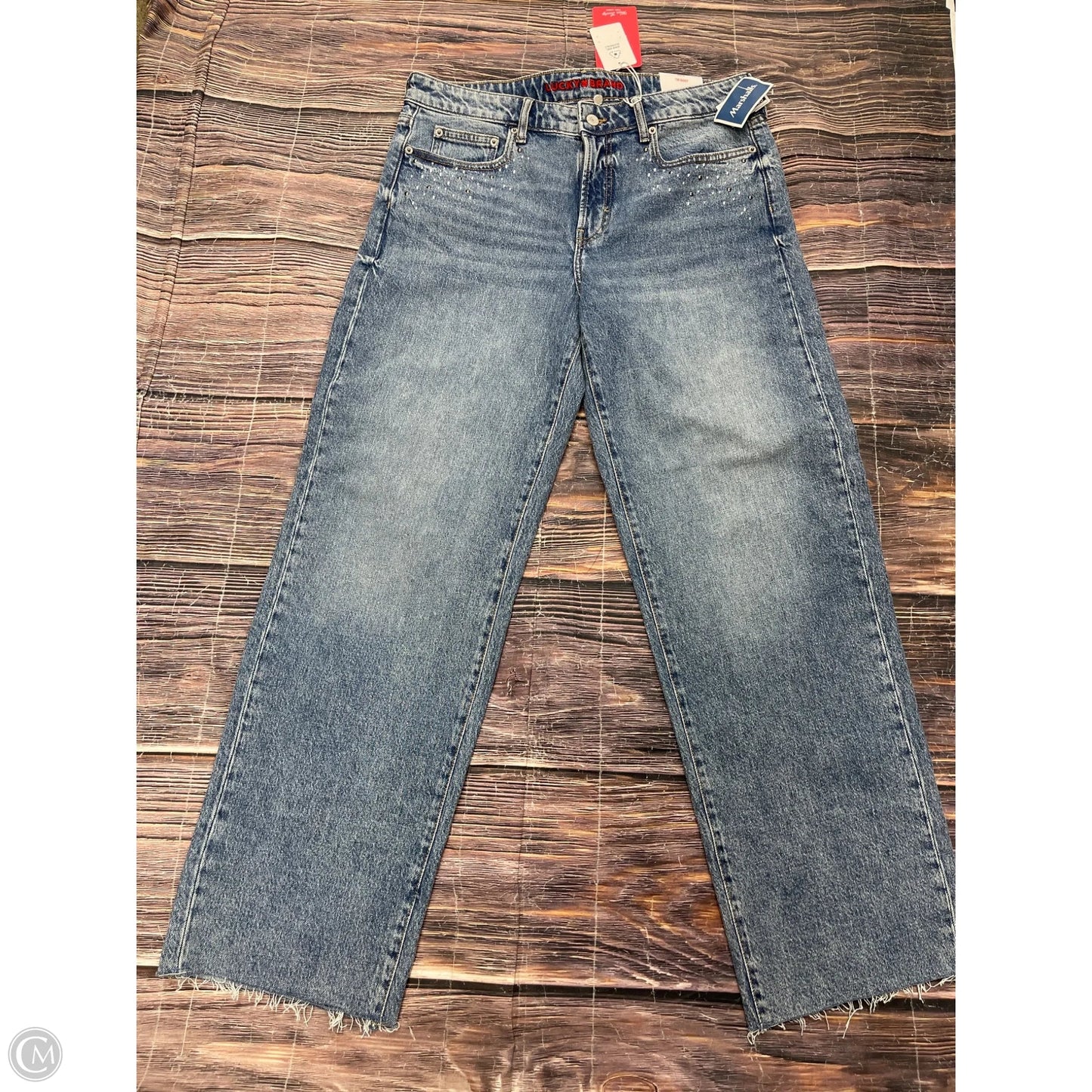Jeans Wide Leg By Lucky Brand In Blue Denim, Size: 10