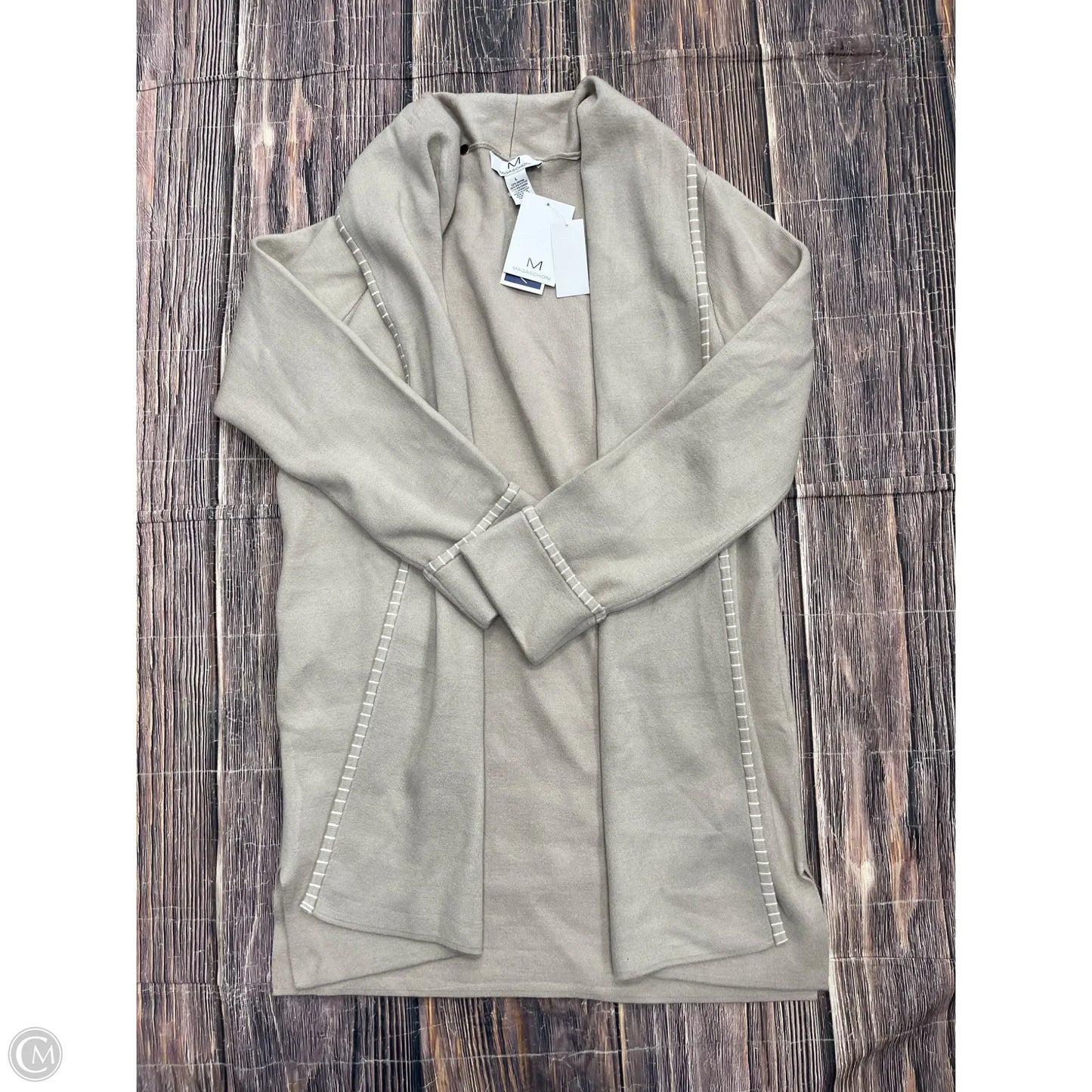 Sweater Cardigan By Magaschoni In Taupe, Size: L