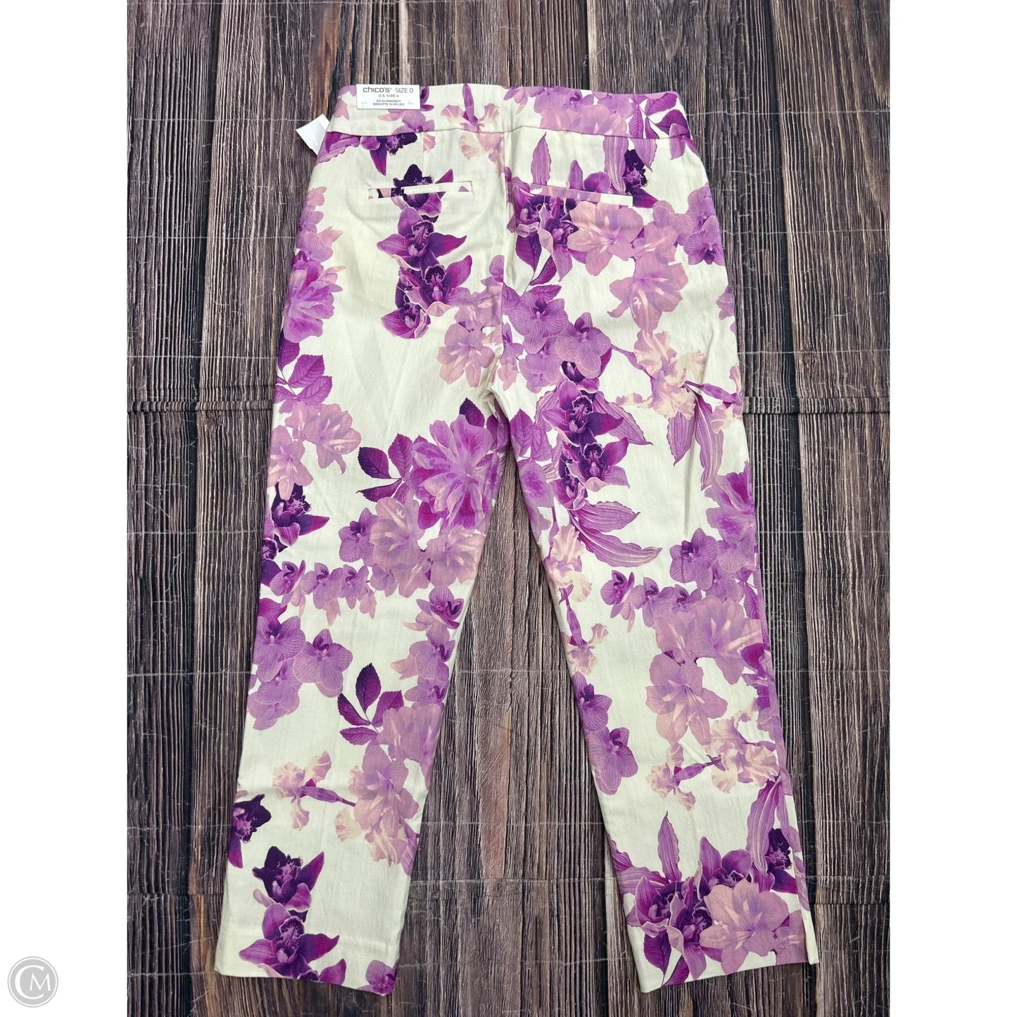 Pants Other By Chicos In Purple & White, Size: 4