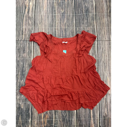 Top Short Sleeve By Maurices In Red, Size: 2x