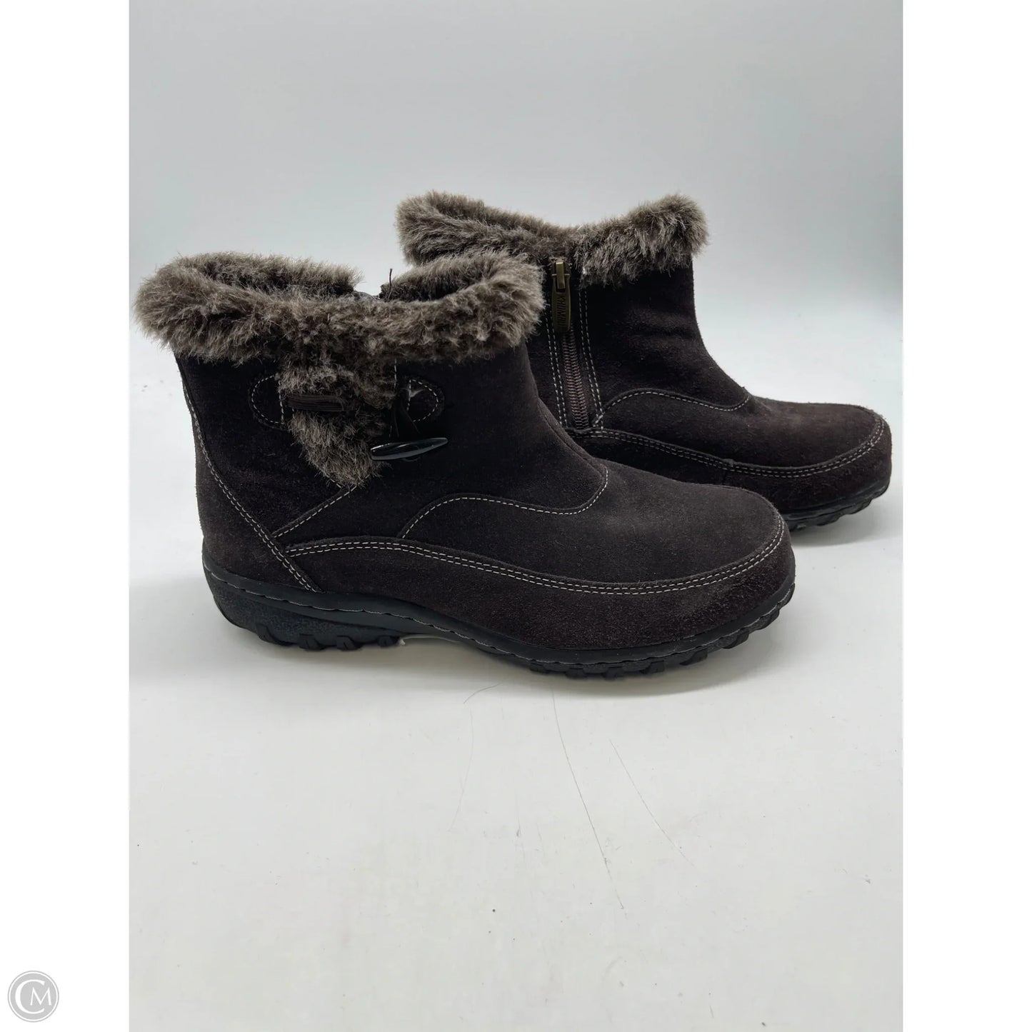 Boots Ankle Flats By Khombu In Brown, Size: 7