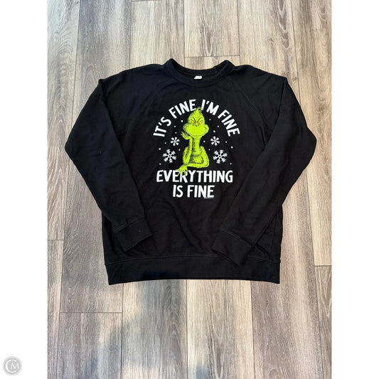 Sweatshirt Crewneck By Clothes Mentor In Black, Size: L