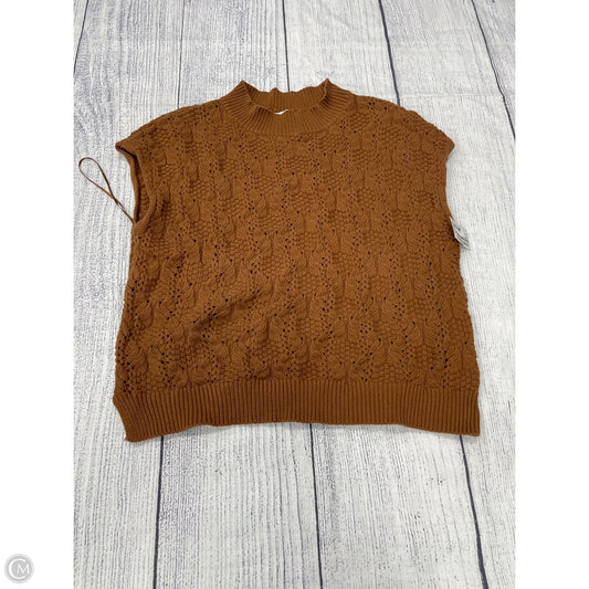 Sweater Short Sleeve By Ee Some In Brown, Size: L