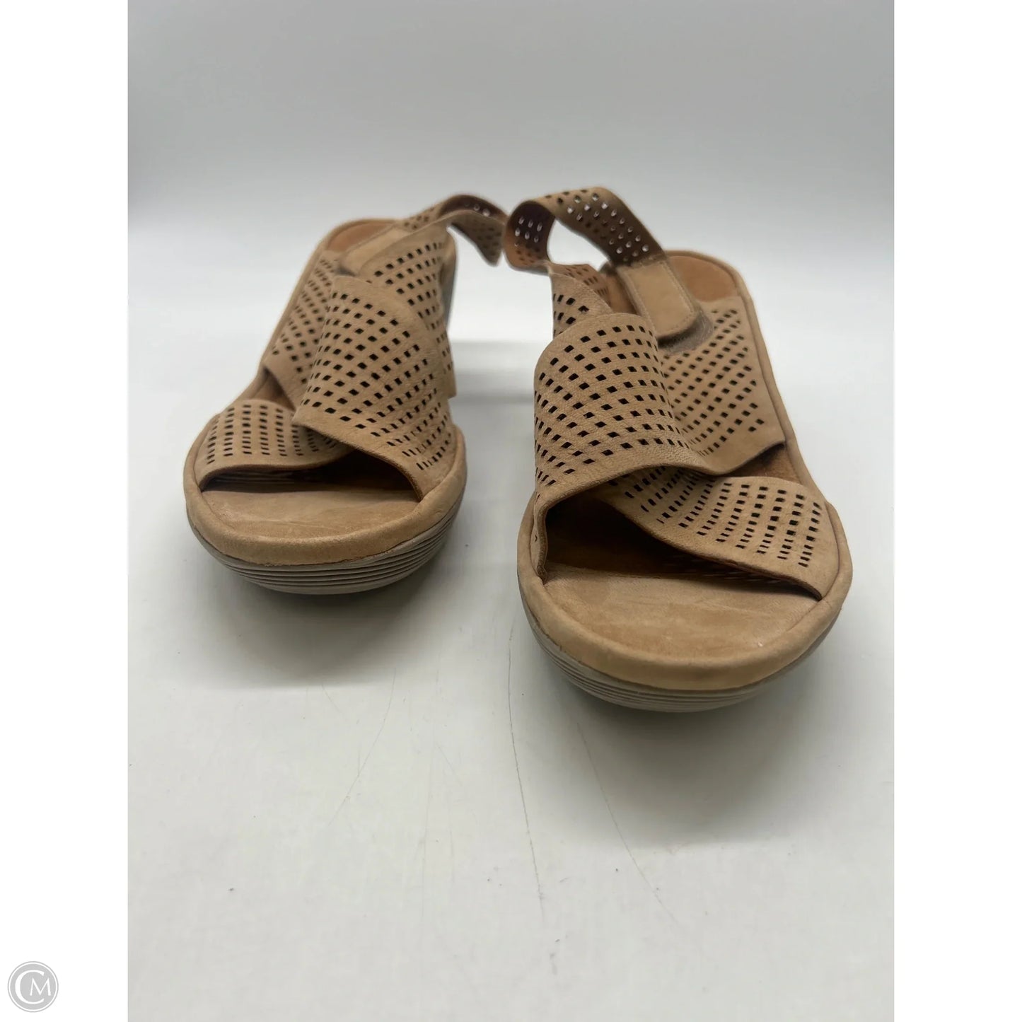 Sandals Heels Platform By Clarks In Brown, Size: 9