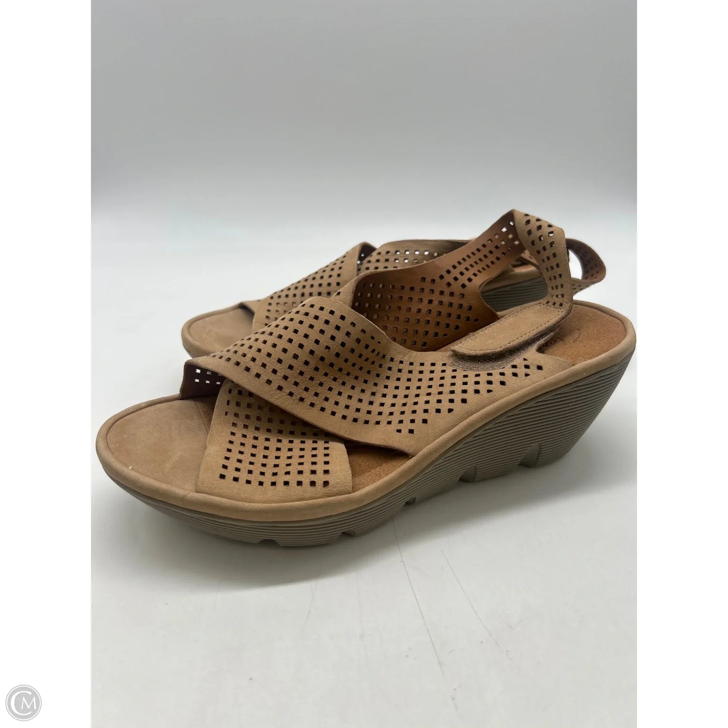 Sandals Heels Platform By Clarks In Brown, Size: 9