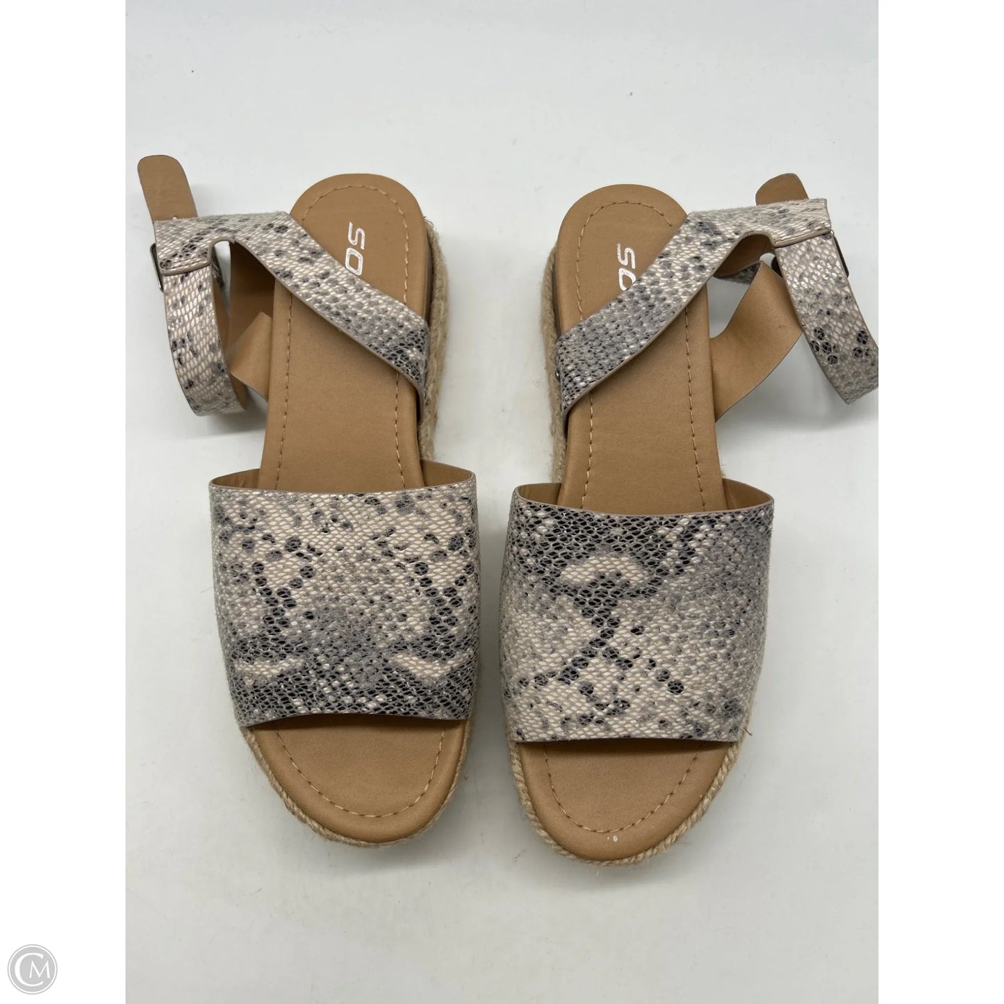 Sandals Heels Platform By Soda In Animal Print, Size: 10
