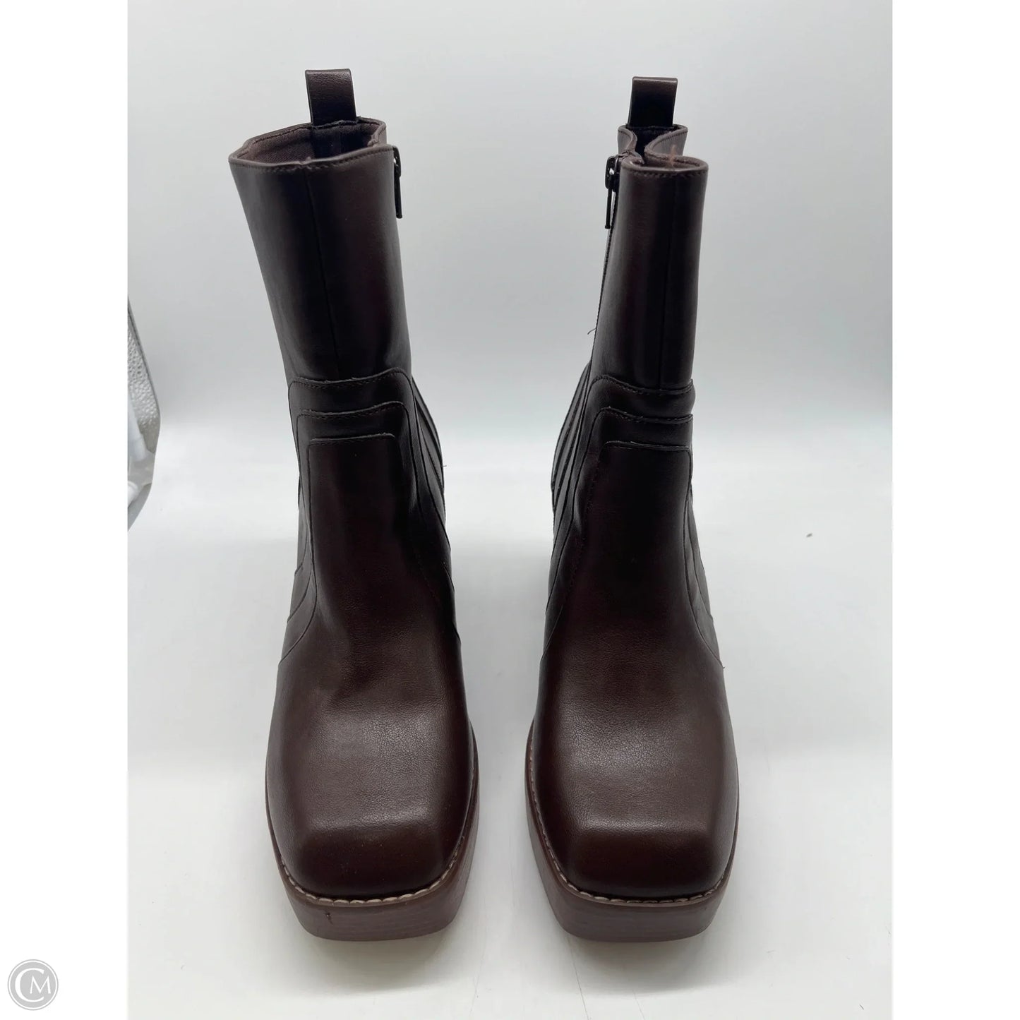 Boots Ankle Heels By Ophelia Roe In Brown, Size: 10