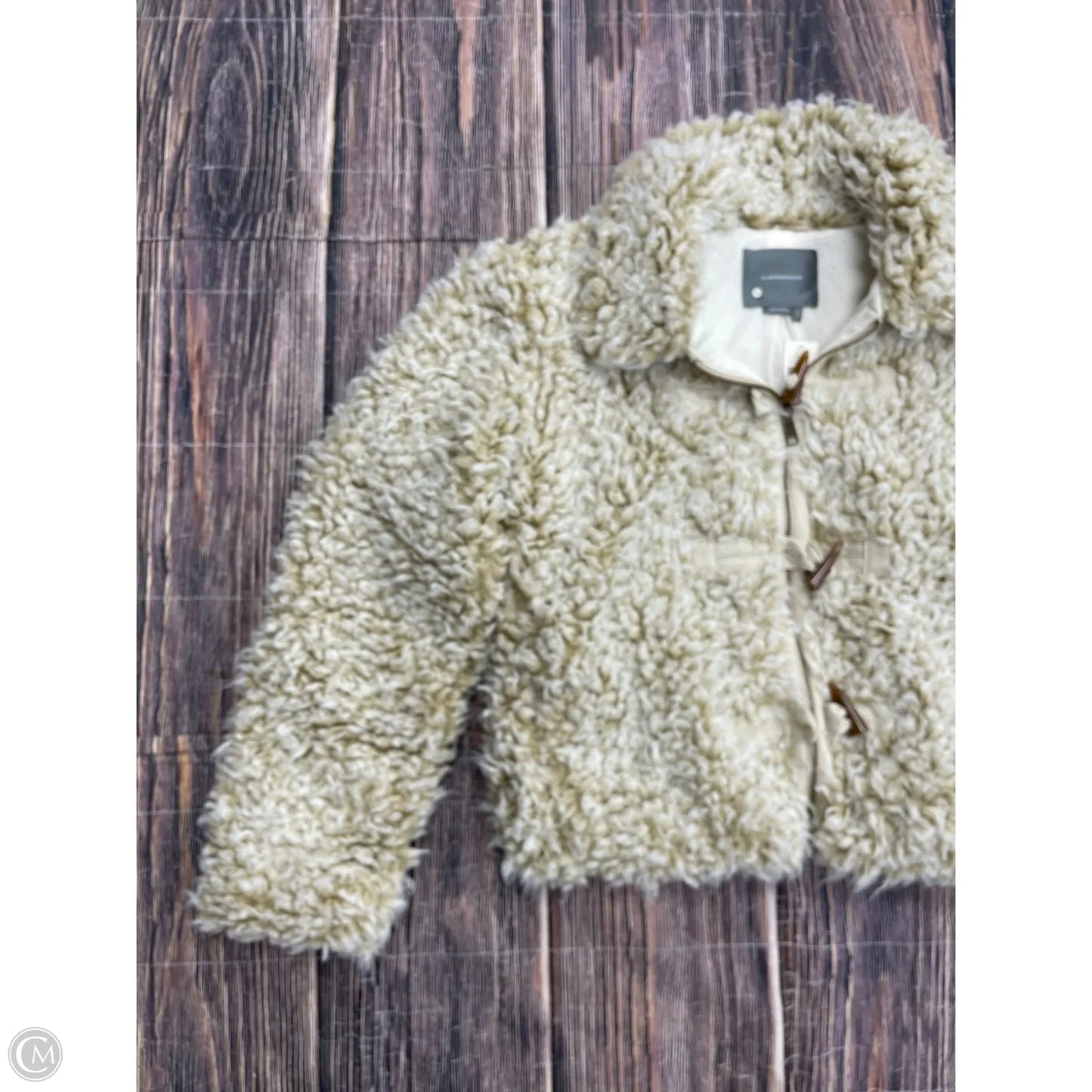 Coat Faux Fur & Sherpa By Anthropologie In Tan, Size: L