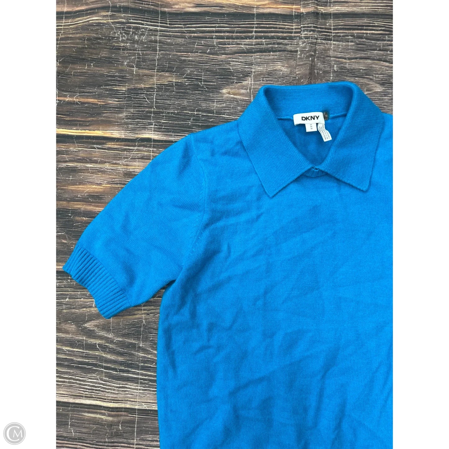 Sweater Short Sleeve By Dkny In Blue, Size: M