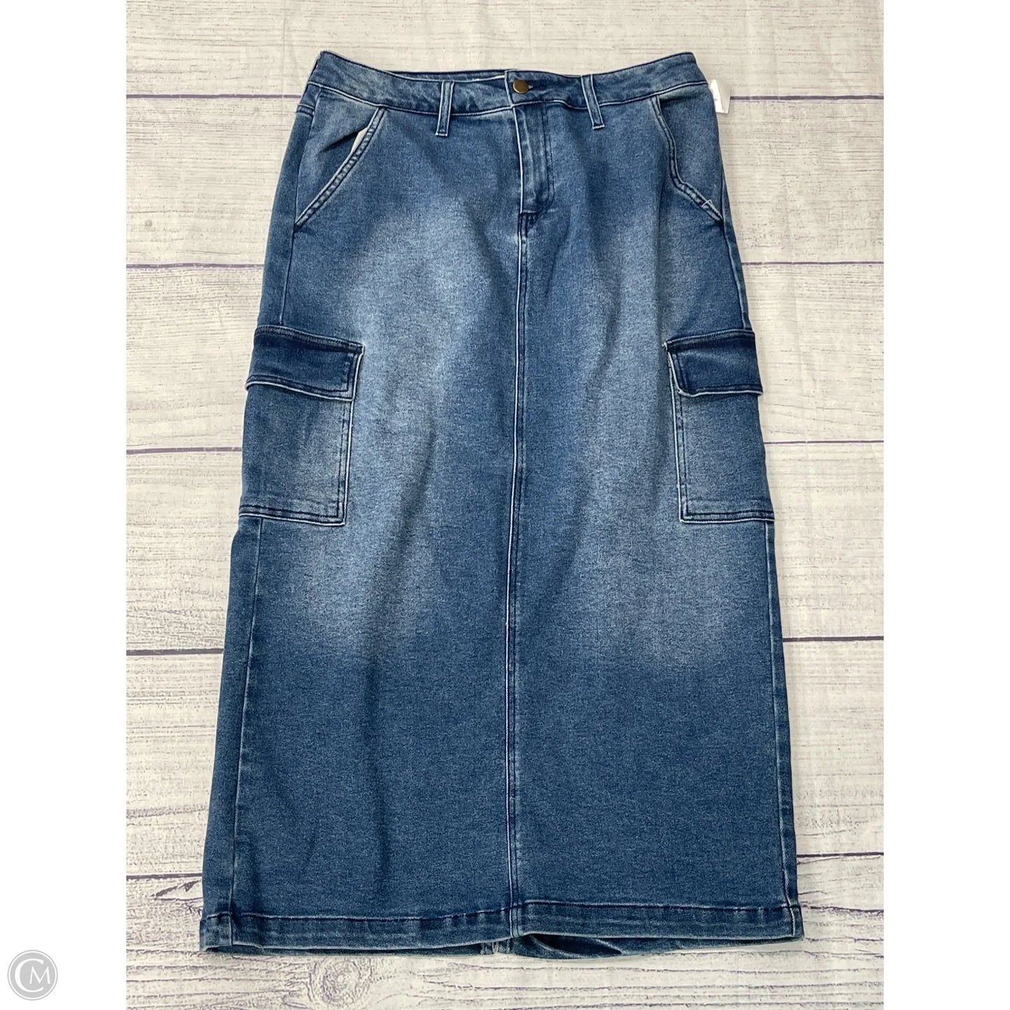 Skirt Maxi By Cato In Blue Denim, Size: 12