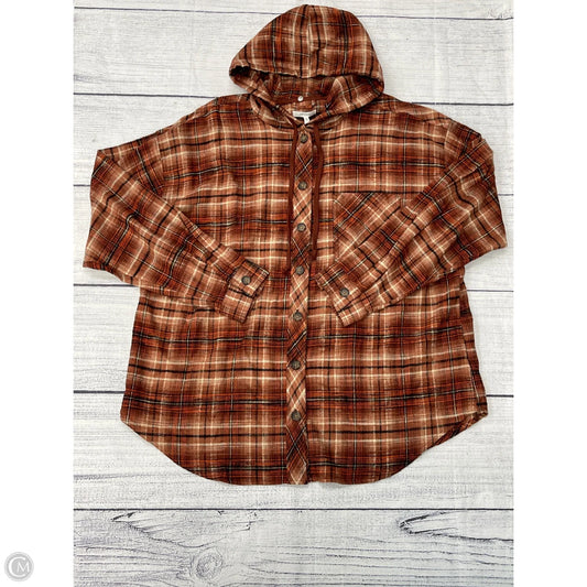Top Long Sleeve By Maurices In Brown, Size: 1x