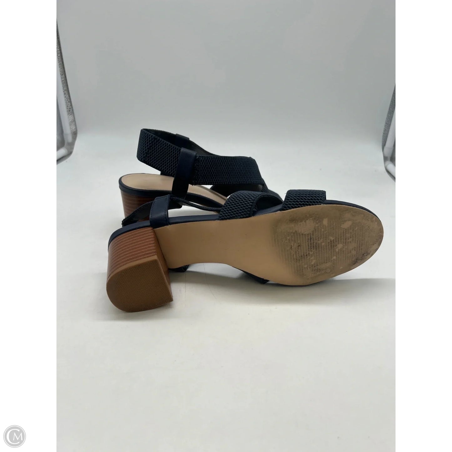 Sandals Heels Block By Clothes Mentor In Navy, Size: 8.5