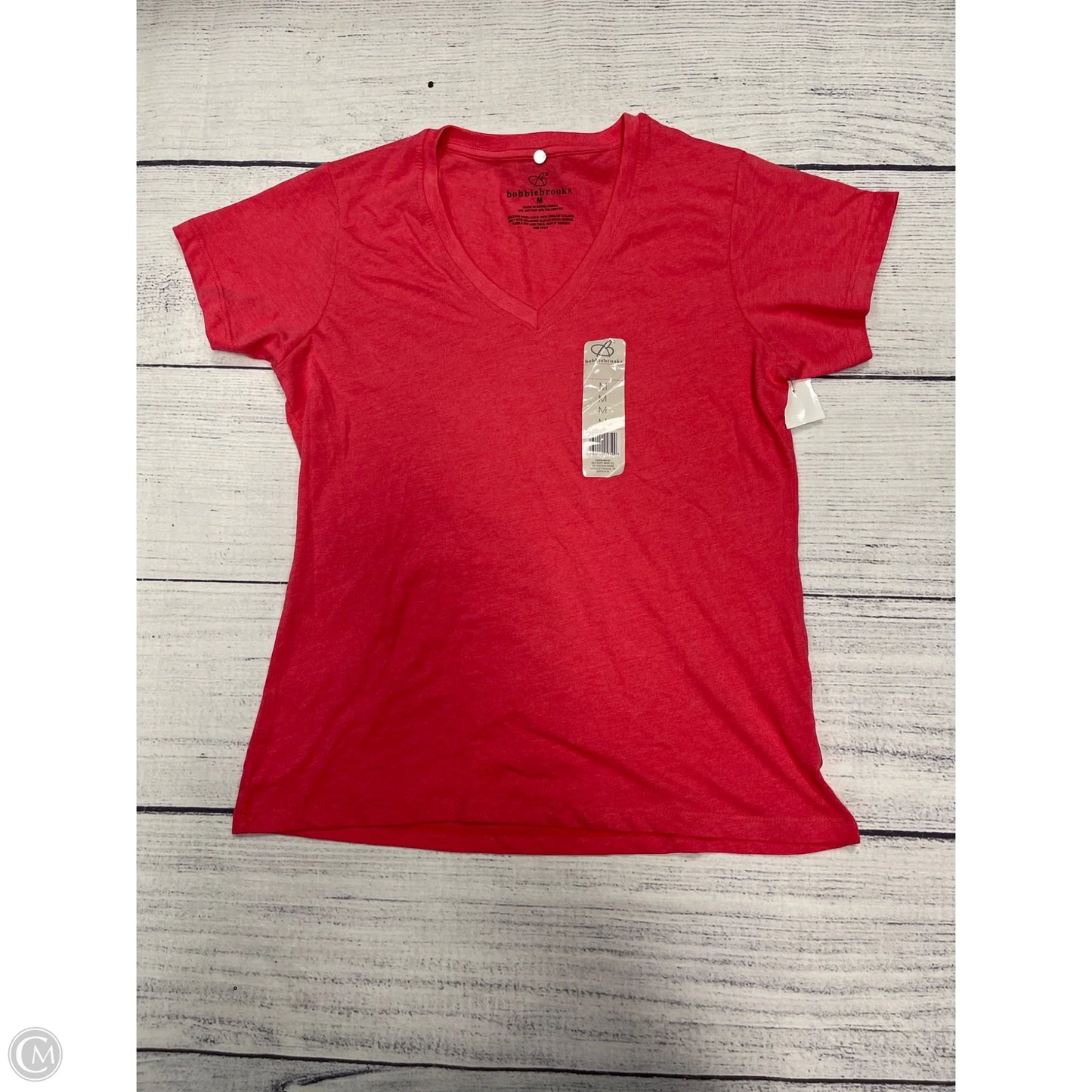 Top Short Sleeve Basic By Bobbie Brooks In Pink, Size: M