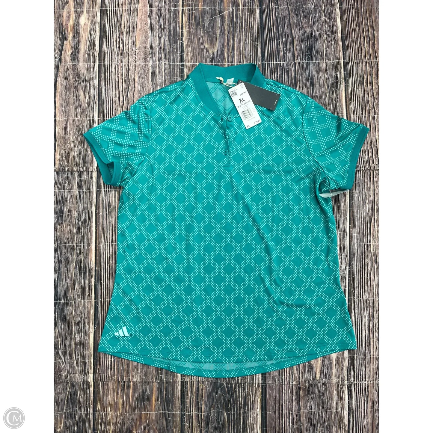 Athletic Top Short Sleeve By Adidas In Blue, Size: Xl