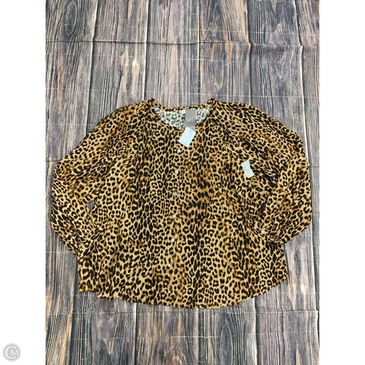 Top Long Sleeve By J. Jill In Animal Print, Size: 2x