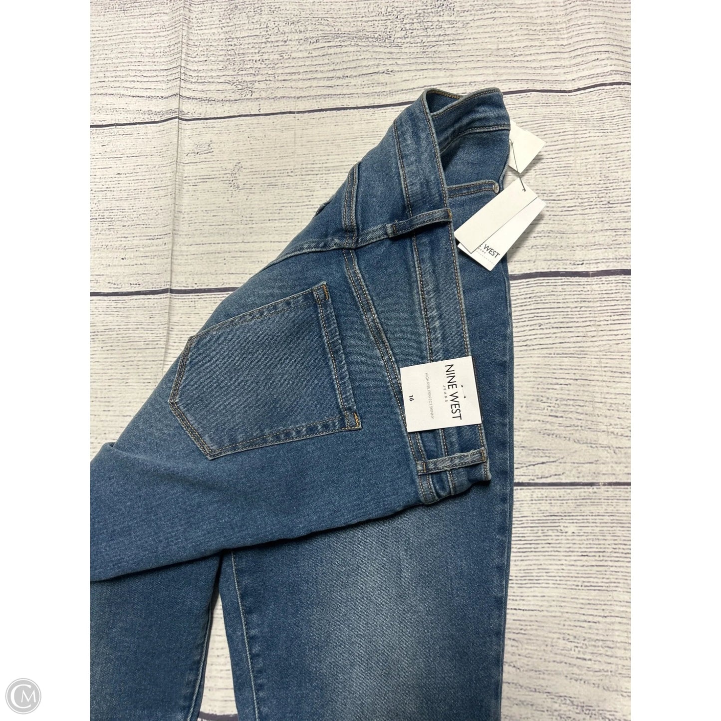 Jeans Skinny By Nine West In Blue Denim, Size: 16