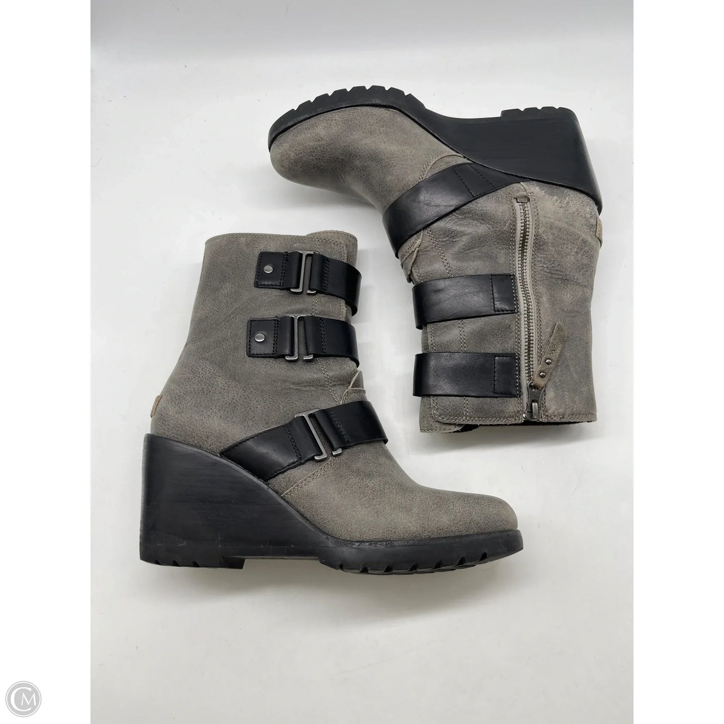 Boots Ankle Heels By Sorel In Grey, Size: 9