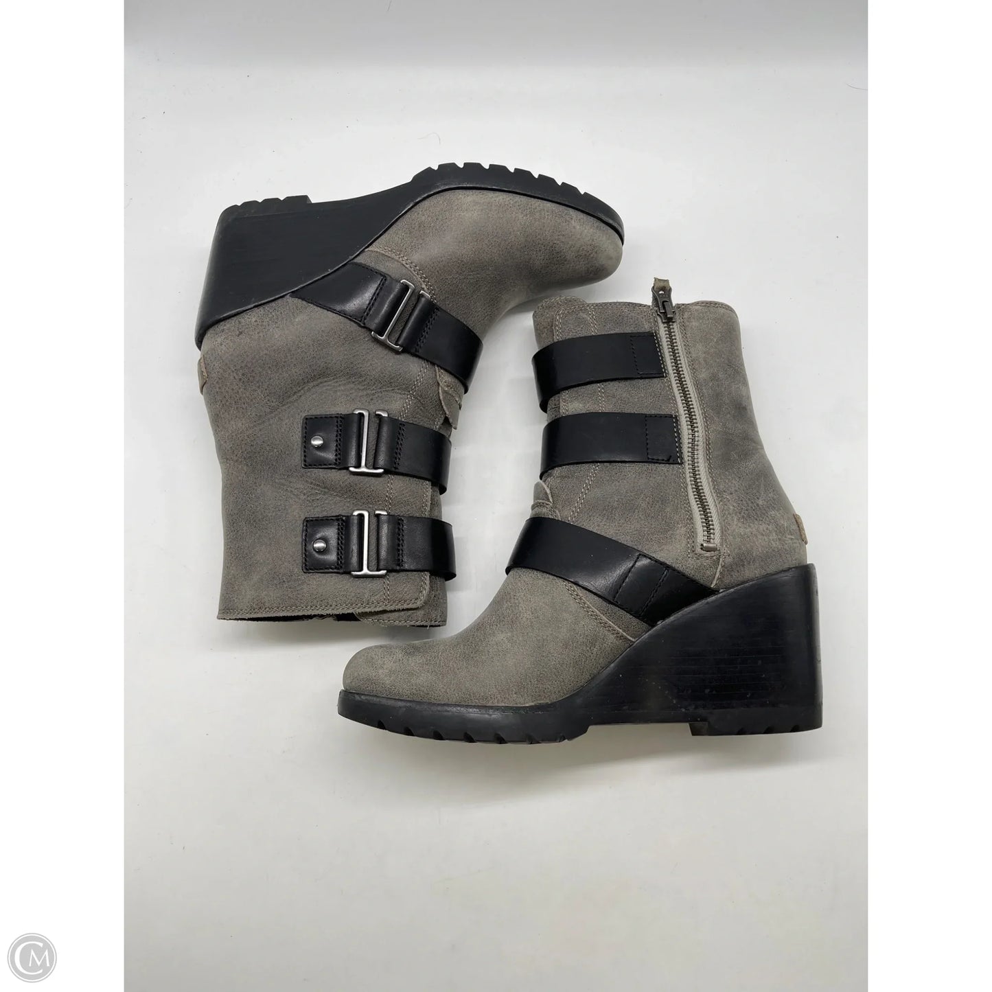 Boots Ankle Heels By Sorel In Grey, Size: 9