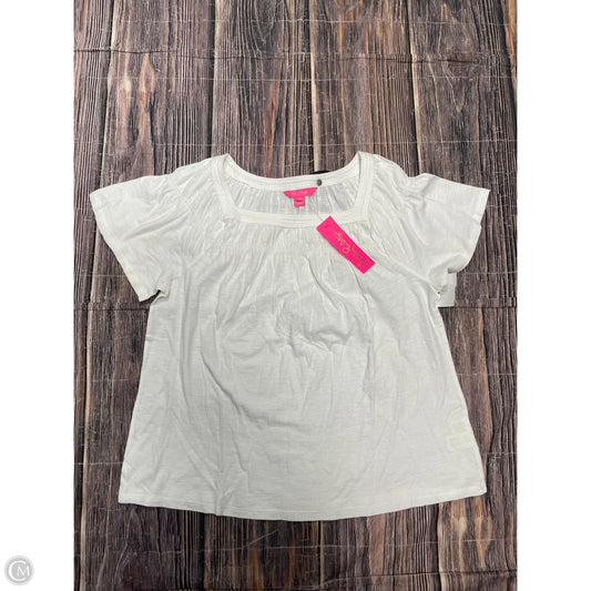 Top Short Sleeve Designer By Lilly Pulitzer In White, Size: Xl