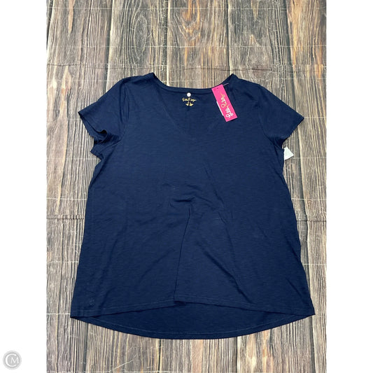 Top Short Sleeve Designer By Lilly Pulitzer In Blue, Size: 1x