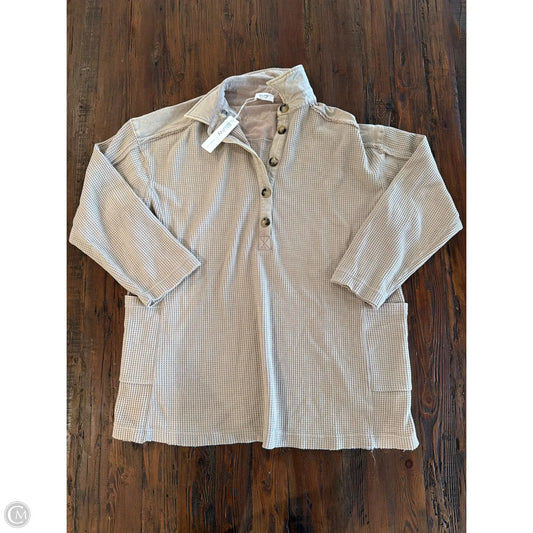 Top Long Sleeve By Bluivy In Tan, Size: L
