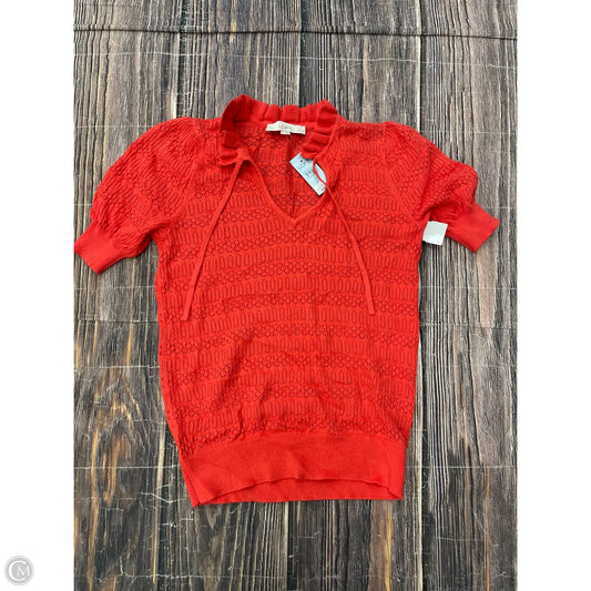 Sweater Short Sleeve By Loft In Red, Size: Xsp