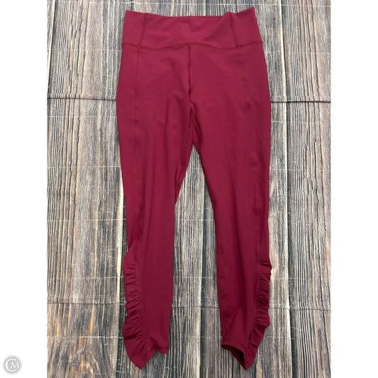 Athletic Leggings By Fabletics In Maroon, Size: M