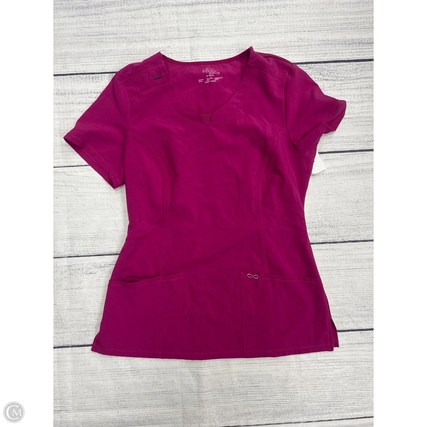 Top Short Sleeve By Cherokee In Purple, Size: S