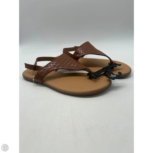 Sandals Flats By Time And Tru In Brown, Size: 9.5
