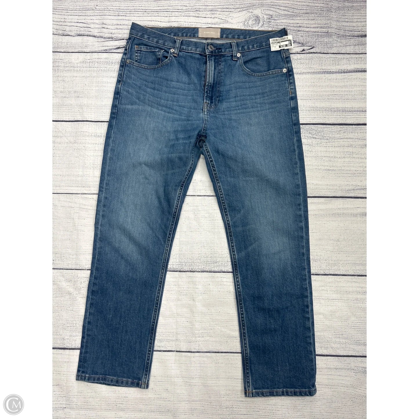 Jeans Straight By Everlane In Blue Denim, Size: 10